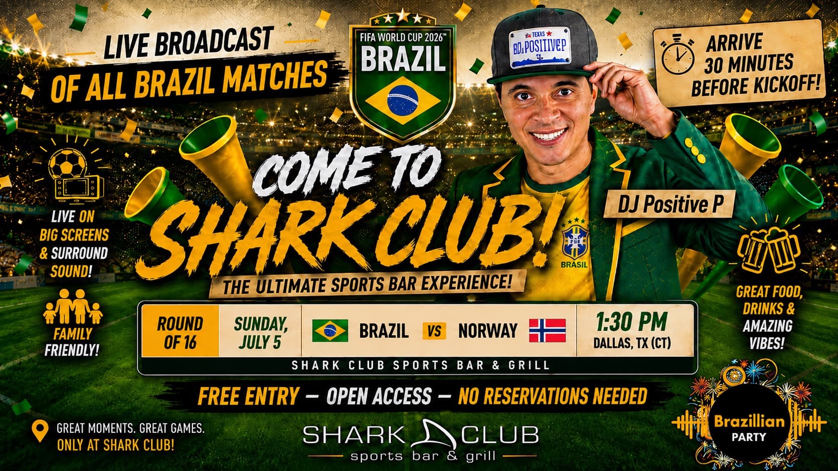 Brazil x Norway | Come to SHARK CLUB